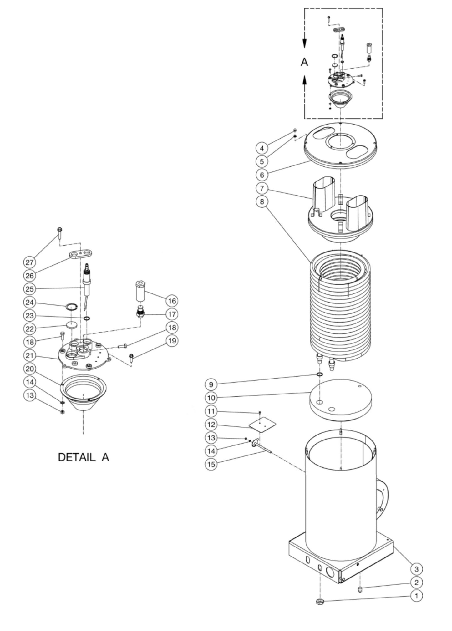 HSE-2504, HSE-3004, HSE-3504, DH-2504, DH-3004, DH-3504, Boiler Assembly Parts by Mi-T-M