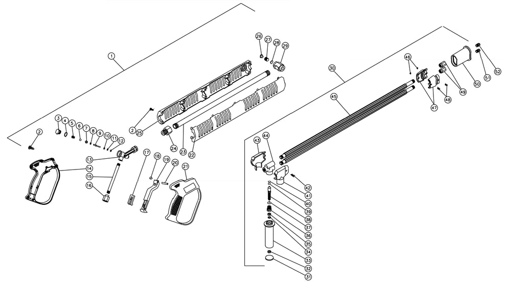 HSE-1002-0M10/0M11, HSE-1502-0M10, HSE-2003-0M10 Gun, Wand And Lance Assembly Parts by Mi-T-M