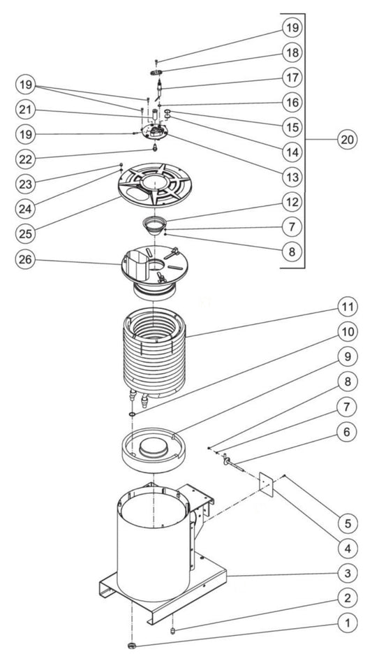 HSP-2003-3MGH/3MGV, HSP-2403-3MGH/3MGR (sn:15071603-15074024) (sn:15074025-99999999) Boiler Assembly Parts by Mi-T-M