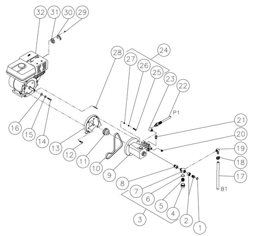 HSP-2403-1MGH Engine//Pump assembly Parts by Mi-T-M