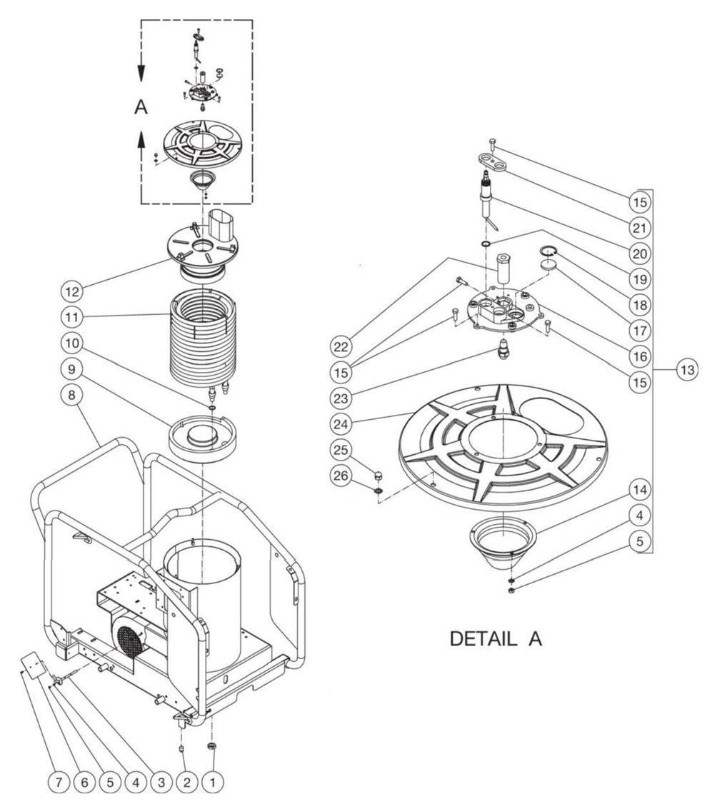 HSP-2503, DH-2503 Boiler Assembly Parts by Mi-T-M