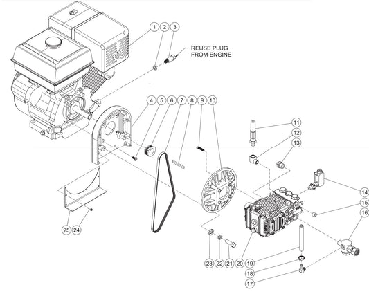 HSP-3504-3MGK (sn:11057622-99999999), HSP-3504-3MGV (sn:0-99999999) Engine//Pump Assembly Parts by Mi-T-M
