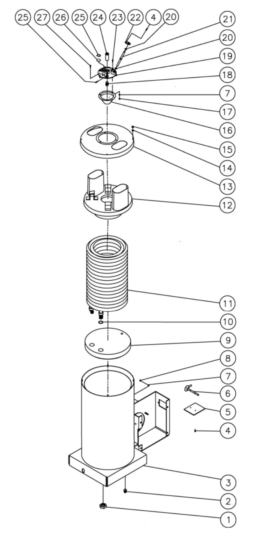 HSP-3003-3MGH/3MGR/3MGV, HSP-3004-3MGH/3MGV/1MGH/1MGV, HSP-3504-1MGH/1MGV/3MGH/3MGR  (sn:0-15010743) (sn:15010744-15048210), HSP-3504-1MGH/1MGV  Boiler Assembly Parts by Mi-T-M