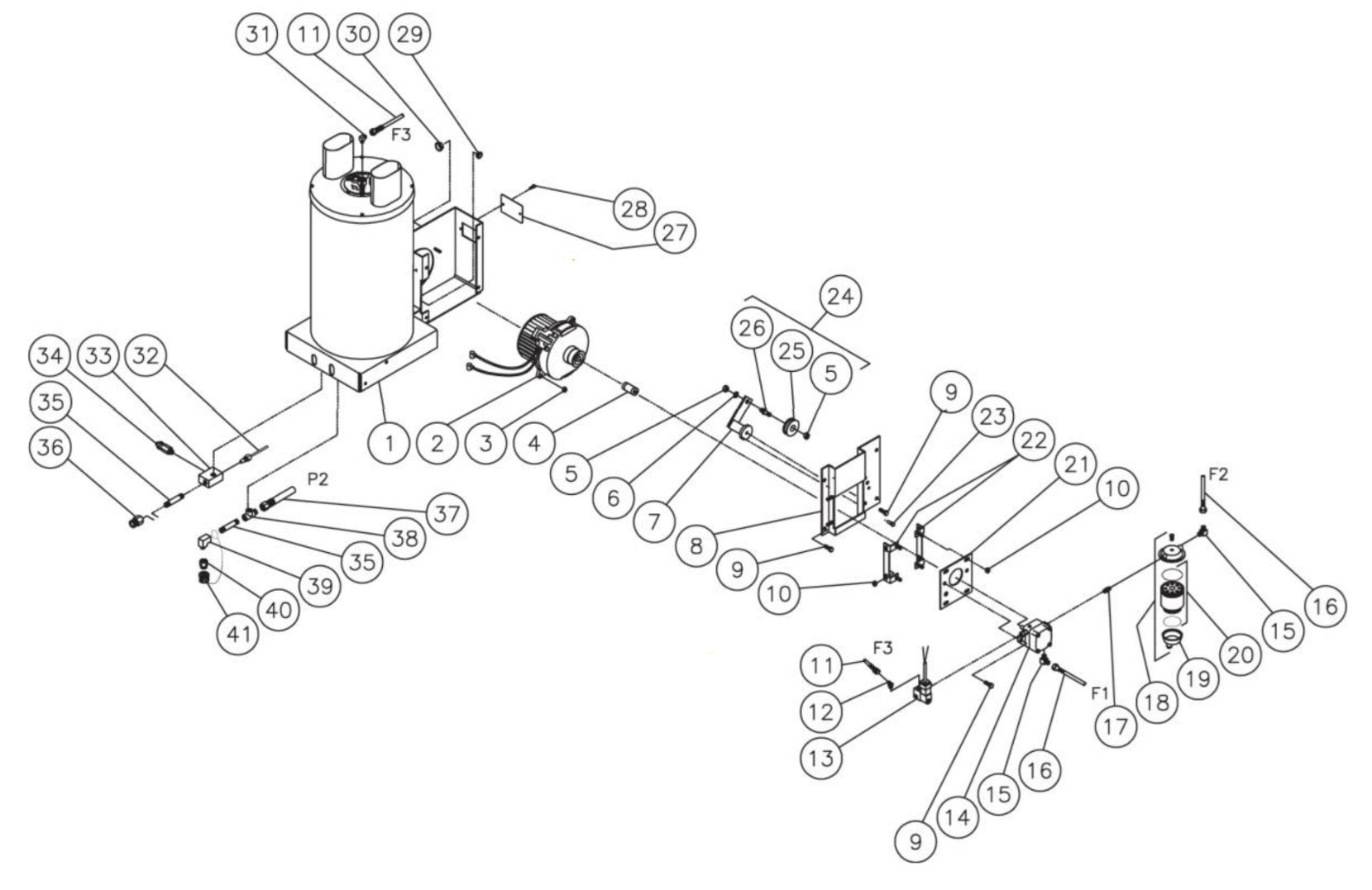 HSP-3003-3MGH/3MGR/3MGV (sn:15074025-11057621), (sn:15070470-15074024), HSP-3003-3MG/3MGM (sn:0-99999999), HSP-4004-3MGH/3MGK/3MGV/3MGM Heat Exchanger//EMF System Parts by Mi-T-M
