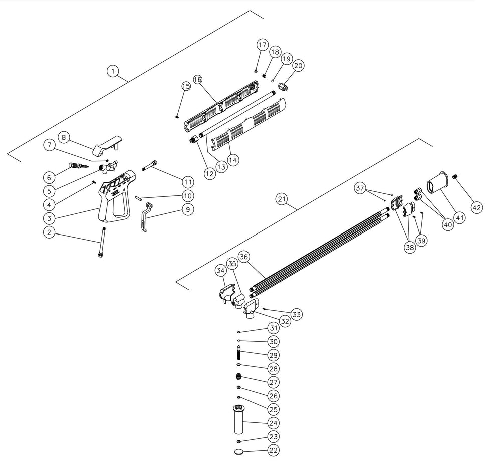 HSE-2504, HSE-3004, HSE-3504, DH-2504, DH-3004, DH-3504,Gun, Wand And Lance Assembly Parts by Mi-T-M
