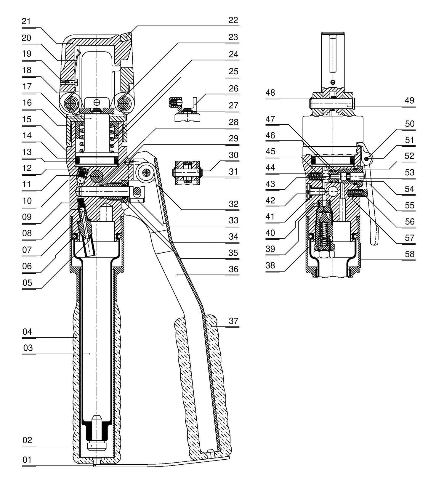 HT45 Hydraulic Hand Crimper Parts By Diamond Products