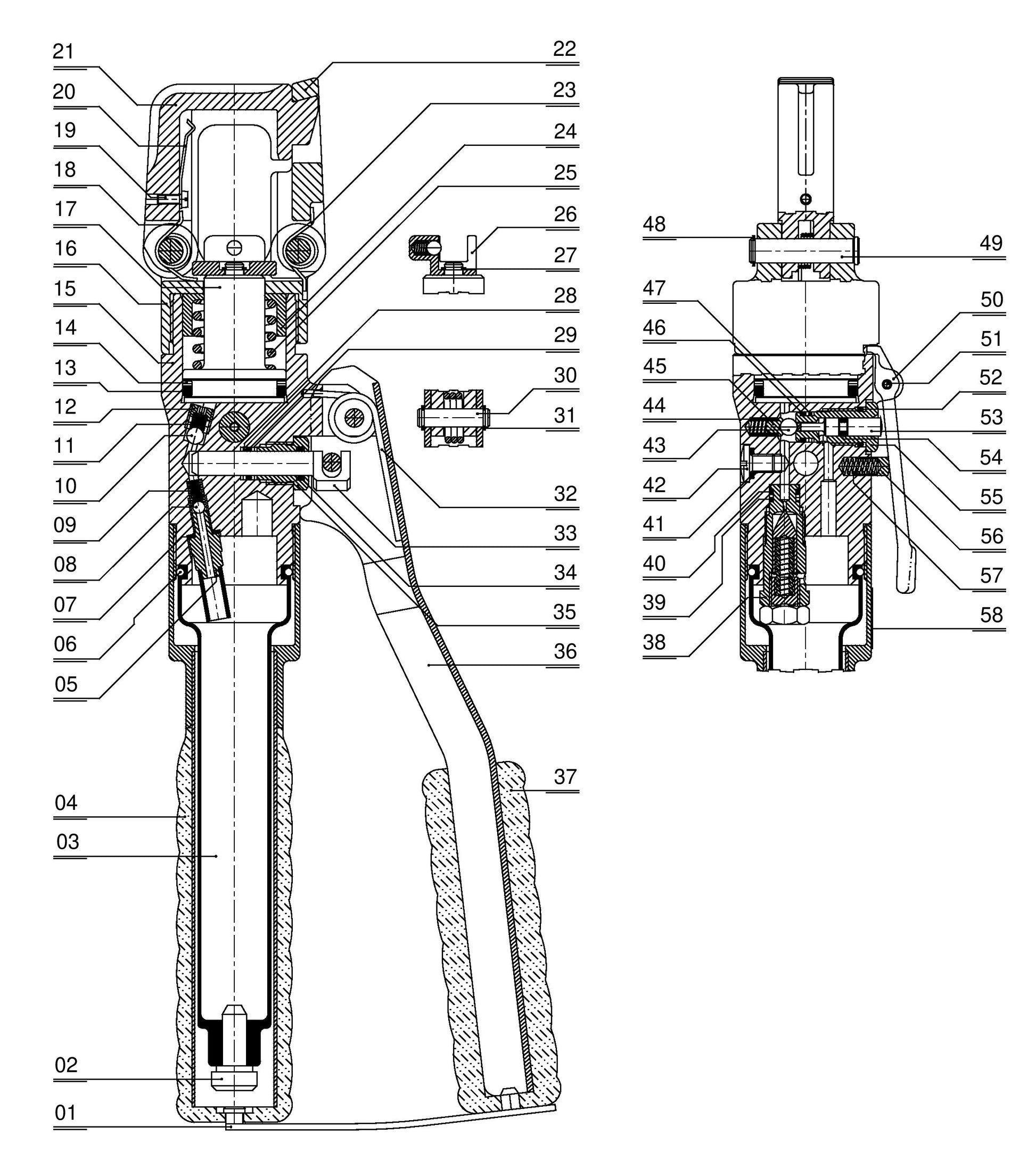 HT45 Hydraulic Hand Crimper Parts By Diamond Products