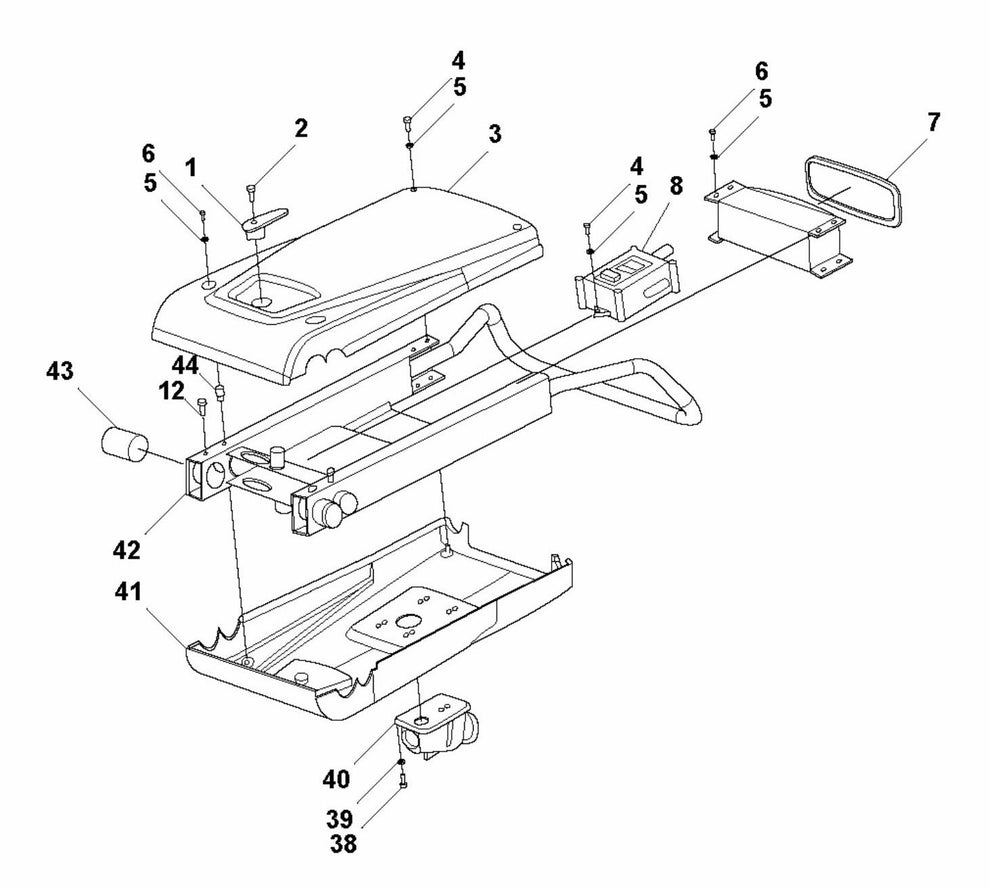 HTC 950 RX Handle Assembly-2 Parts by Husqvarna