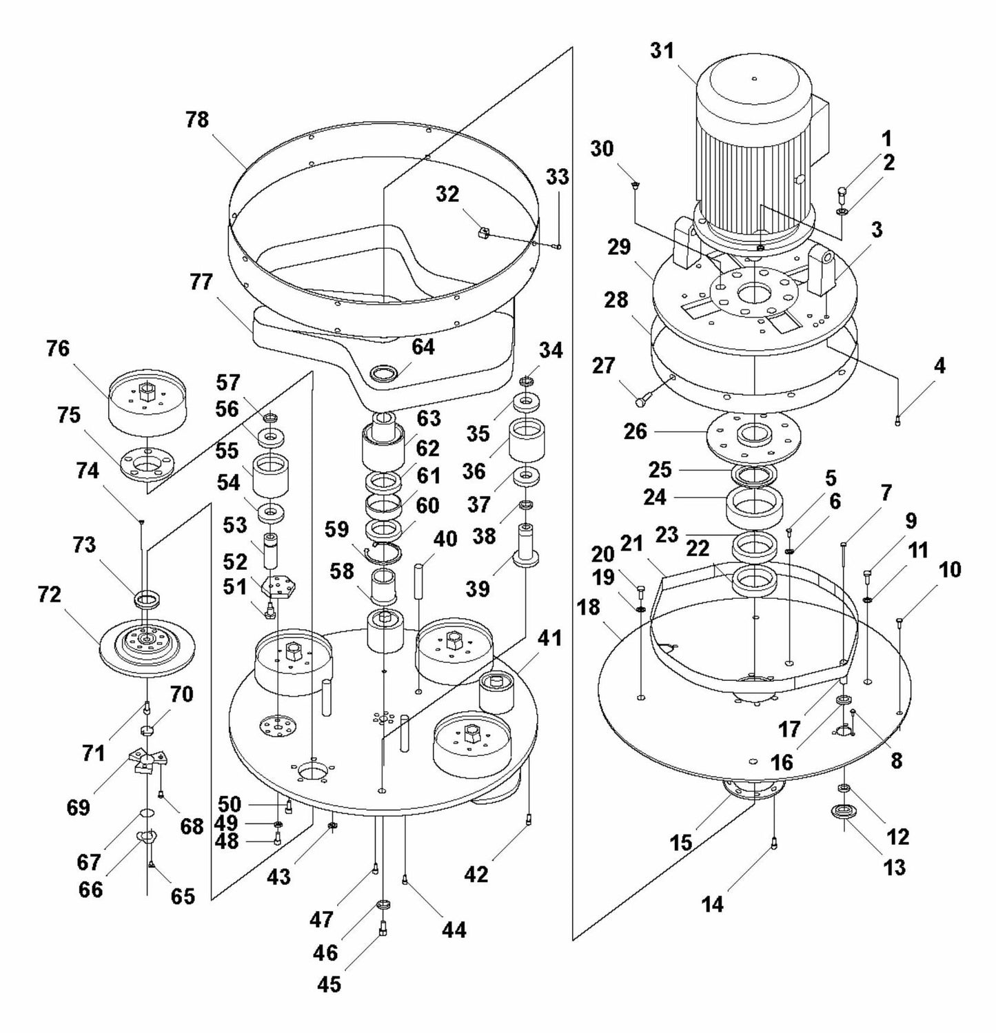 HTC 950 RX Grinding Head Assembly Parts by Husqvarna