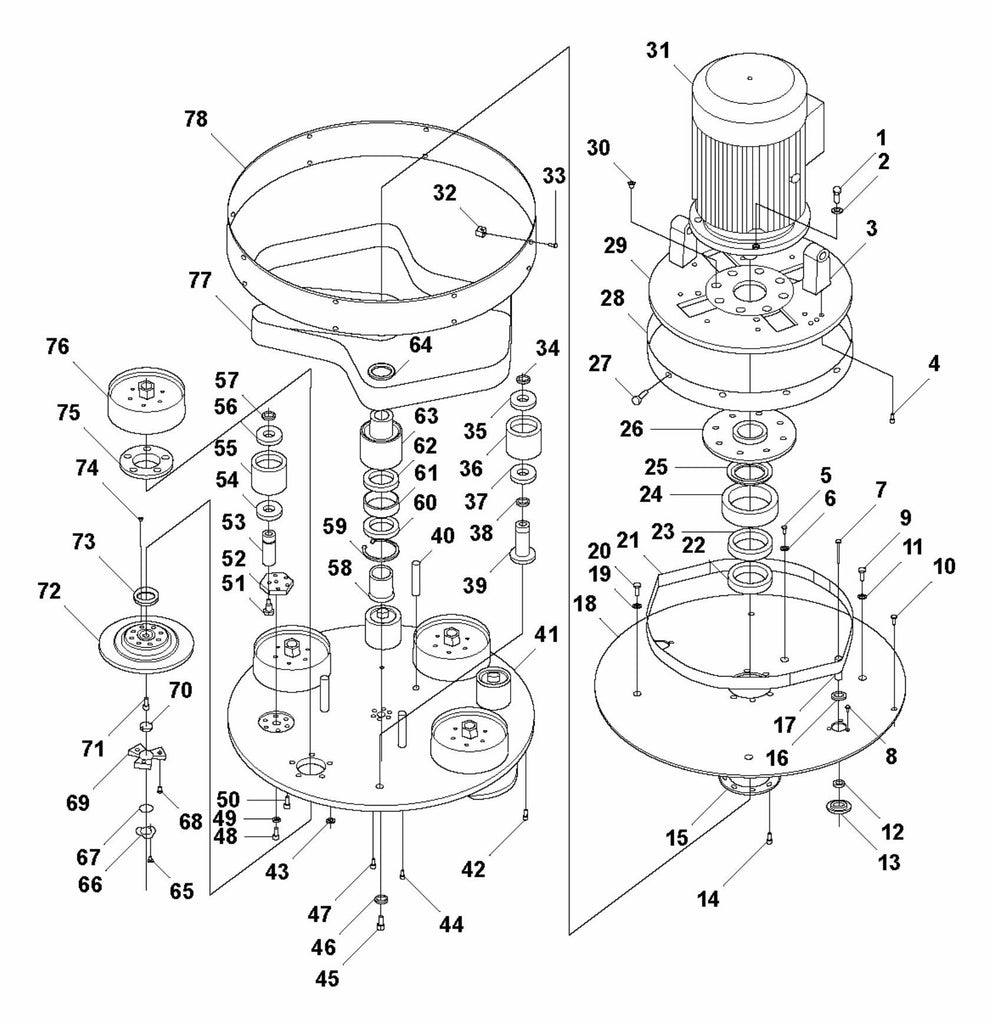 HTC 950 RX Grinding Head Assembly Parts by Husqvarna