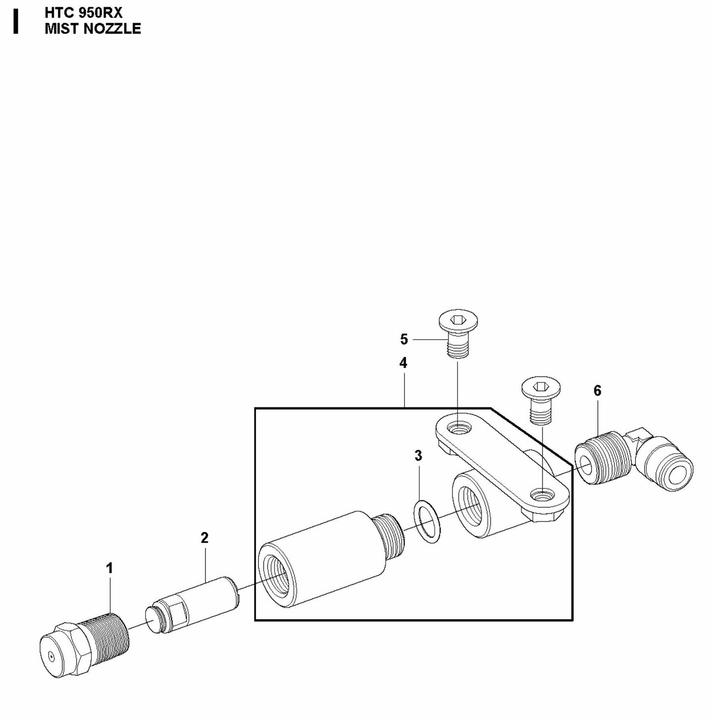 HTC 950 RX Mist Nozzle Assembly Parts