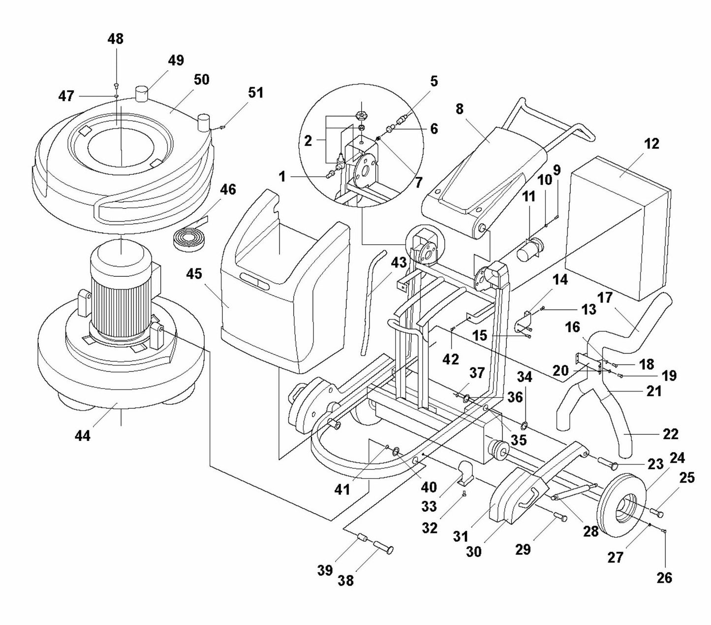 HTC 950 RX Chassis Assembly Parts by Husqvarna