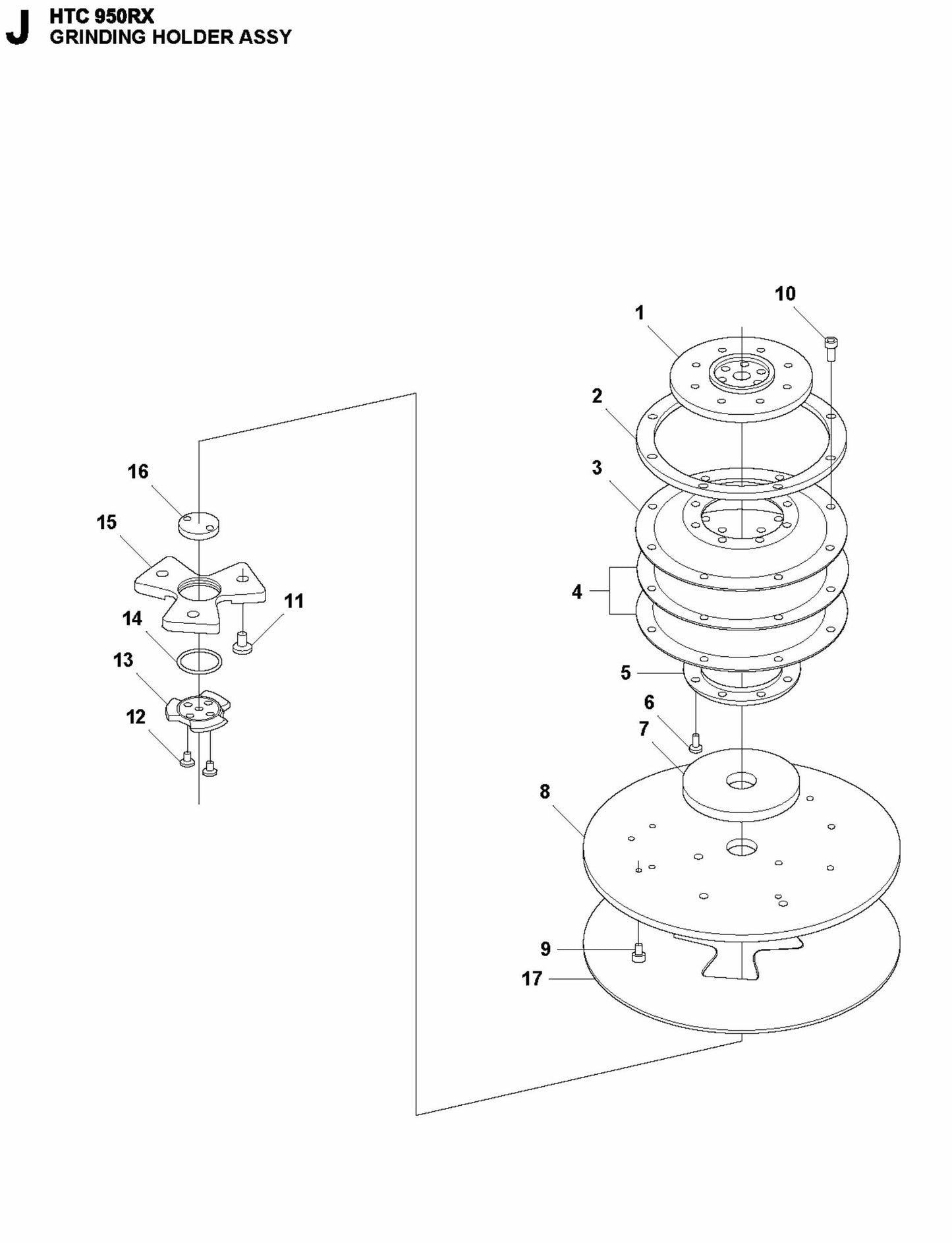 HTC 950 RX Grinding Holder Assembly-1 Parts