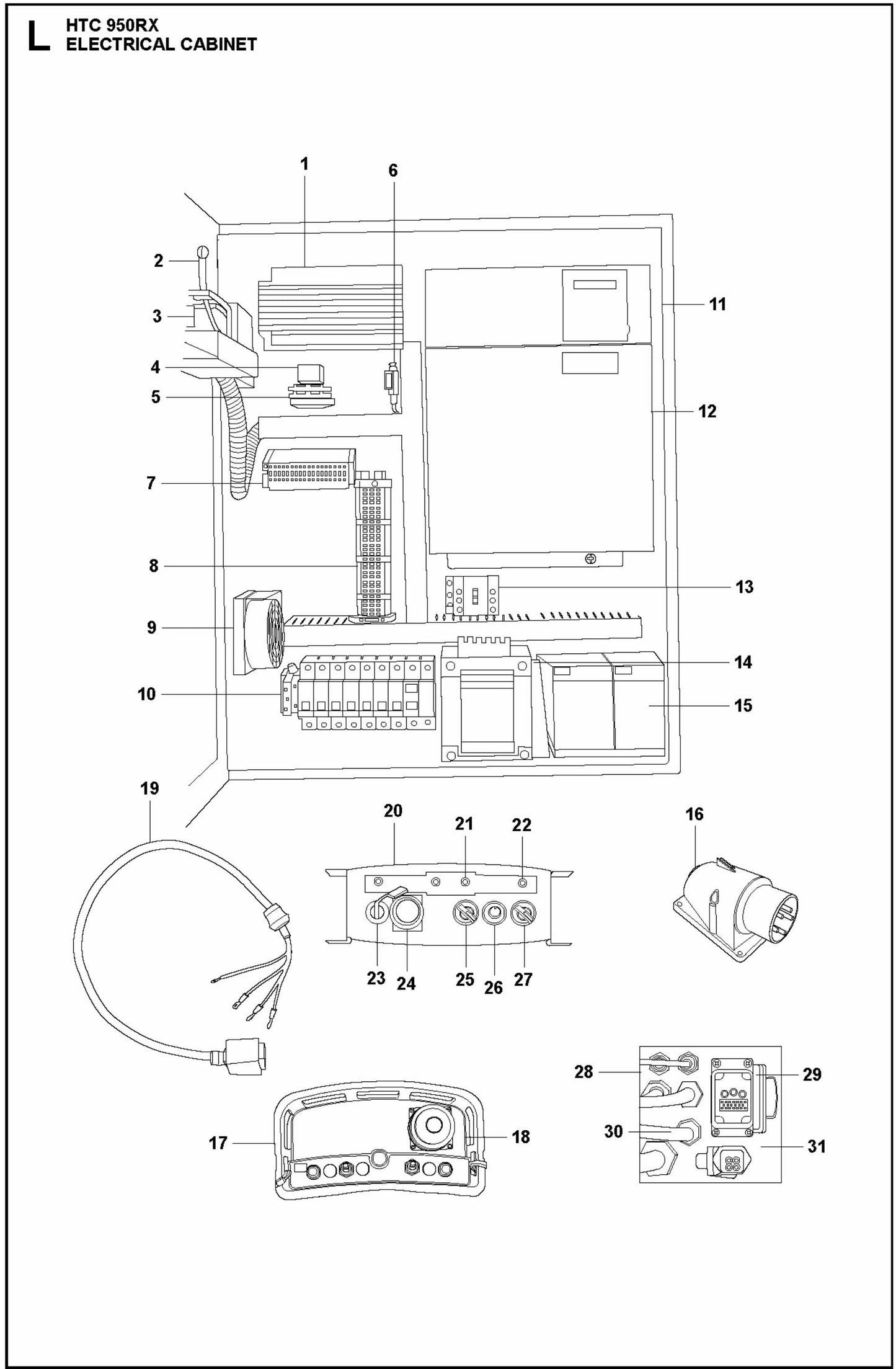 HTC 950 RX Electrical Cabinet Assembly Parts