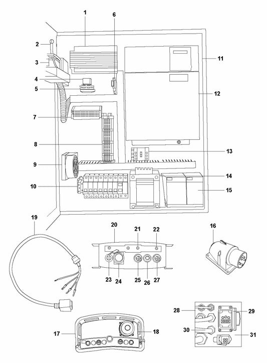 HTC 950 RX Electrical Cabinet Assembly Parts by Husqvarna