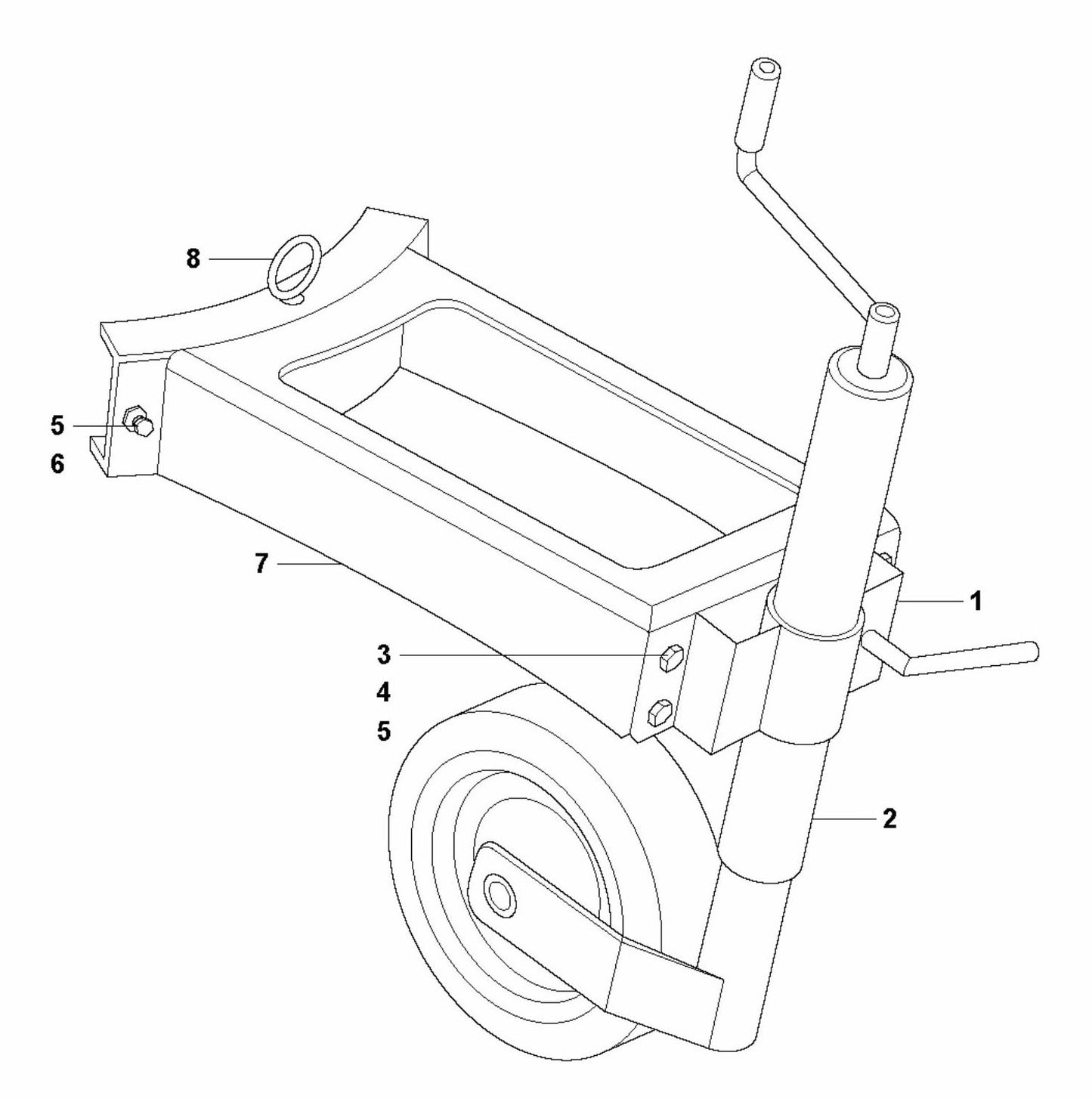 HTC 950 RX Support Wheel Assembly Parts by Husqvarna