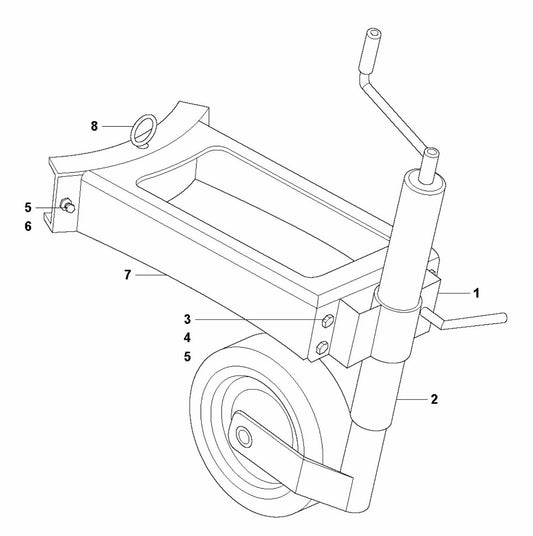 HTC 950 RX Support Wheel Assembly Parts by Husqvarna