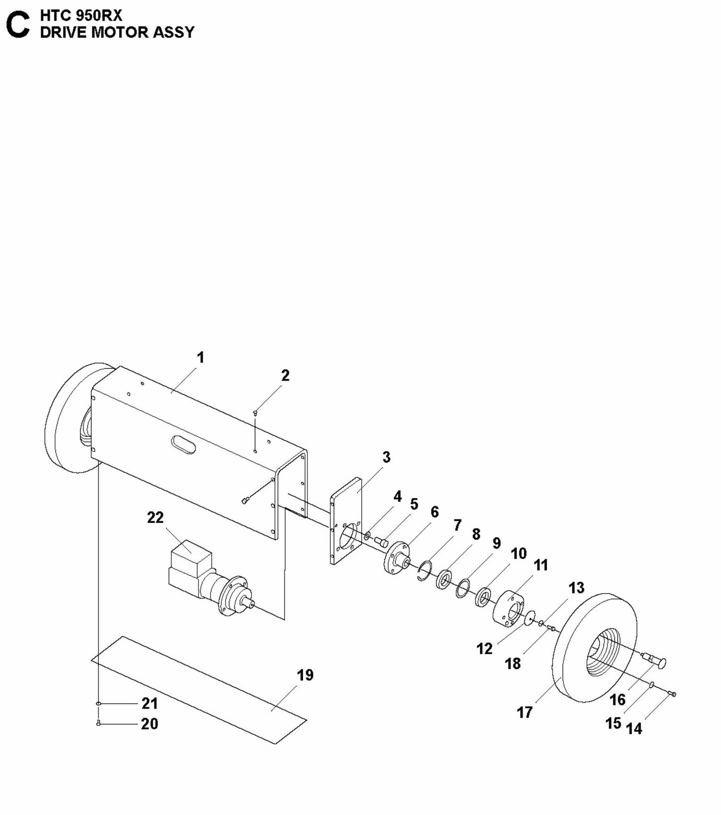 HTC 950 RX Drive Motor Assembly Parts