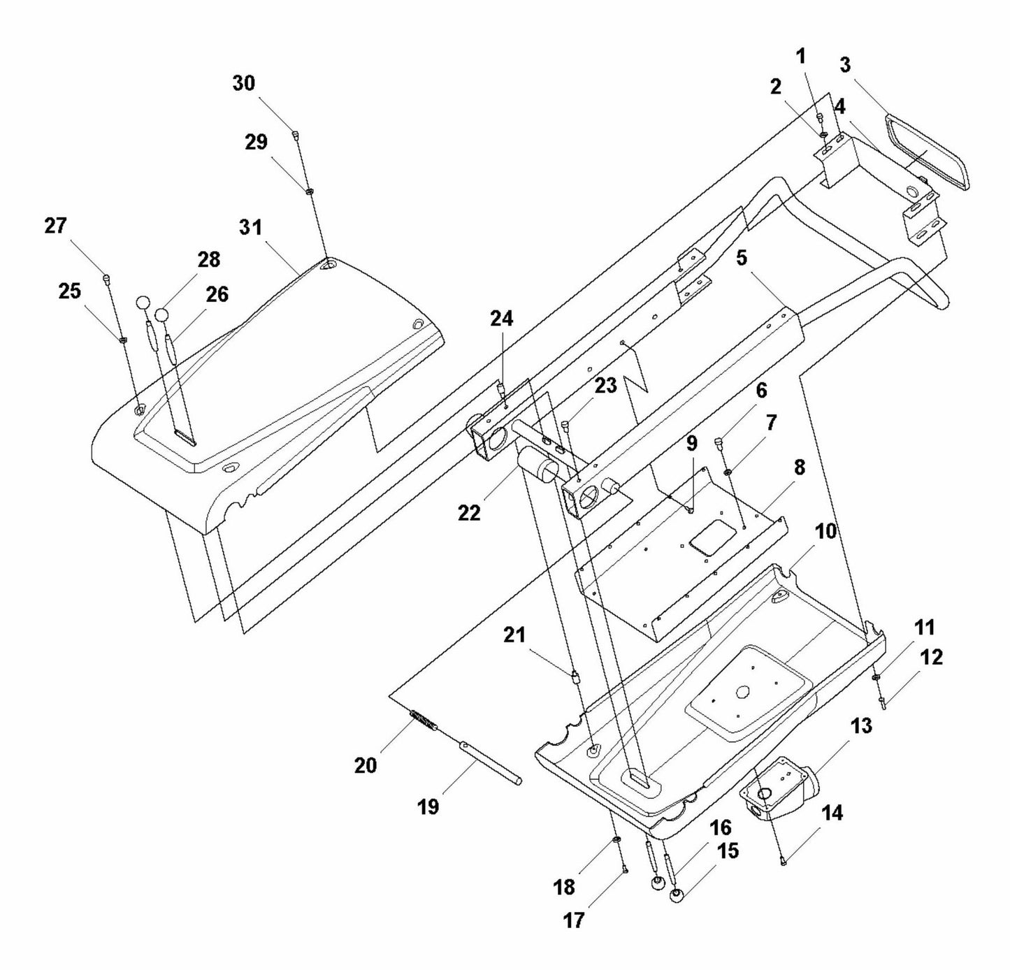 HTC 950 RX Handle Assembly-1 Parts by Husqvarna