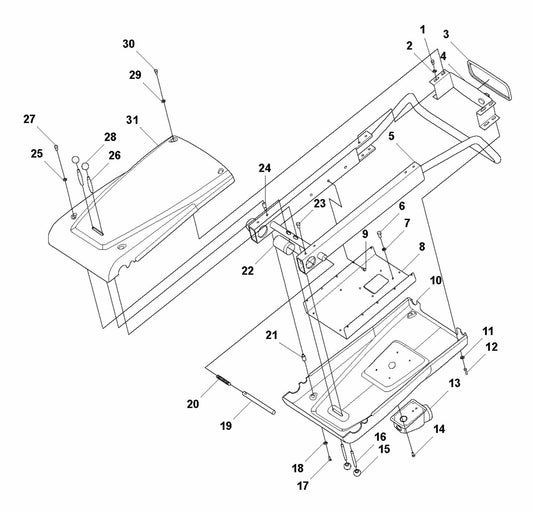 HTC 950 RX Handle Assembly-1 Parts by Husqvarna