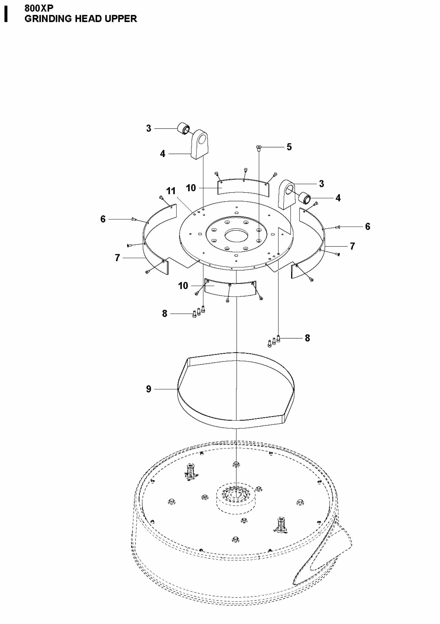 HTC 800 XP Grinding Head Upper Assembly Parts