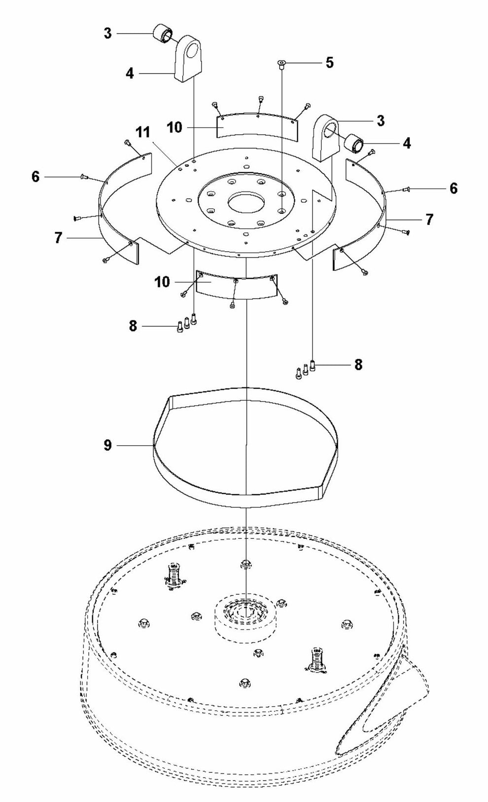HTC 800 XP Grinding Head Upper Assembly Parts by Husqvarna