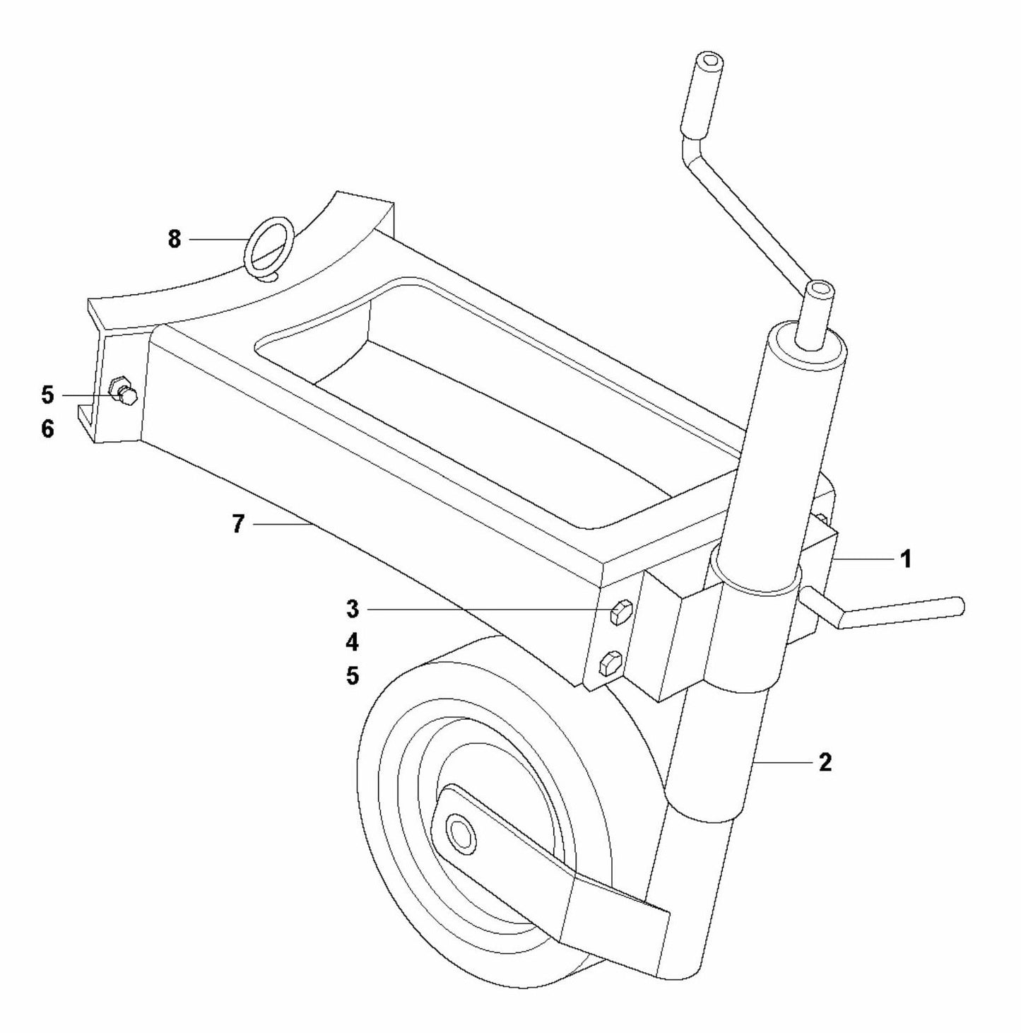 HTC 800 XP Support Wheel Assembly Parts by Husqvarna