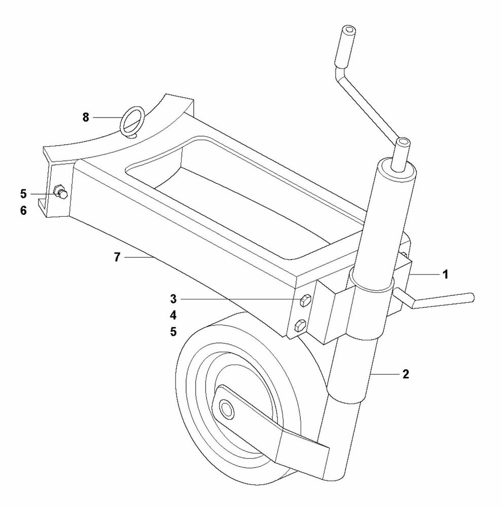 HTC 800 XP Support Wheel Assembly Parts by Husqvarna
