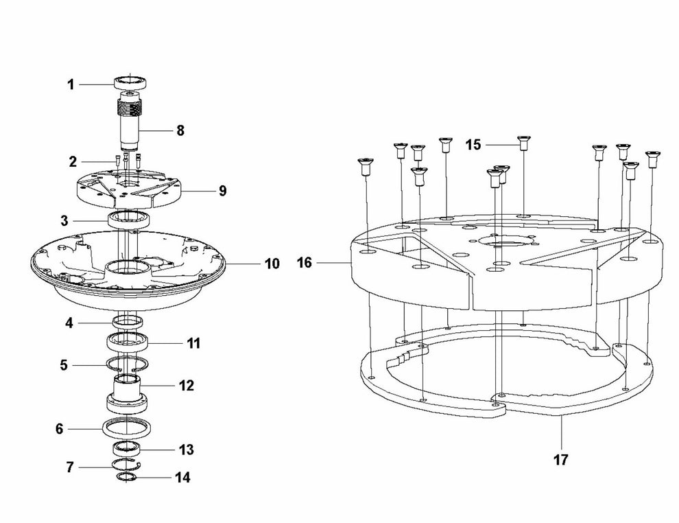 HTC T5 (2.2 kW) Center Hub Assembly Parts