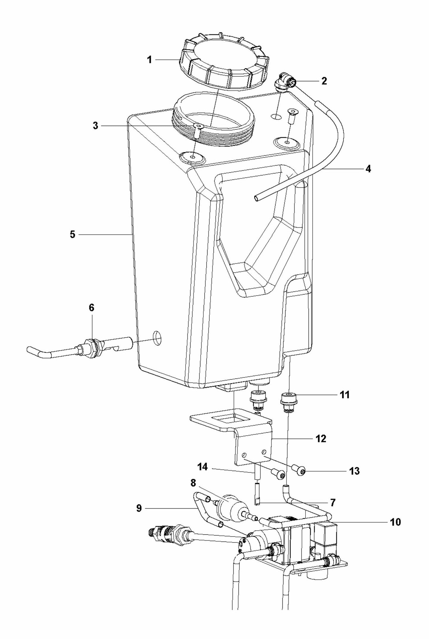 HTC T6 Water Tank Assembly Parts