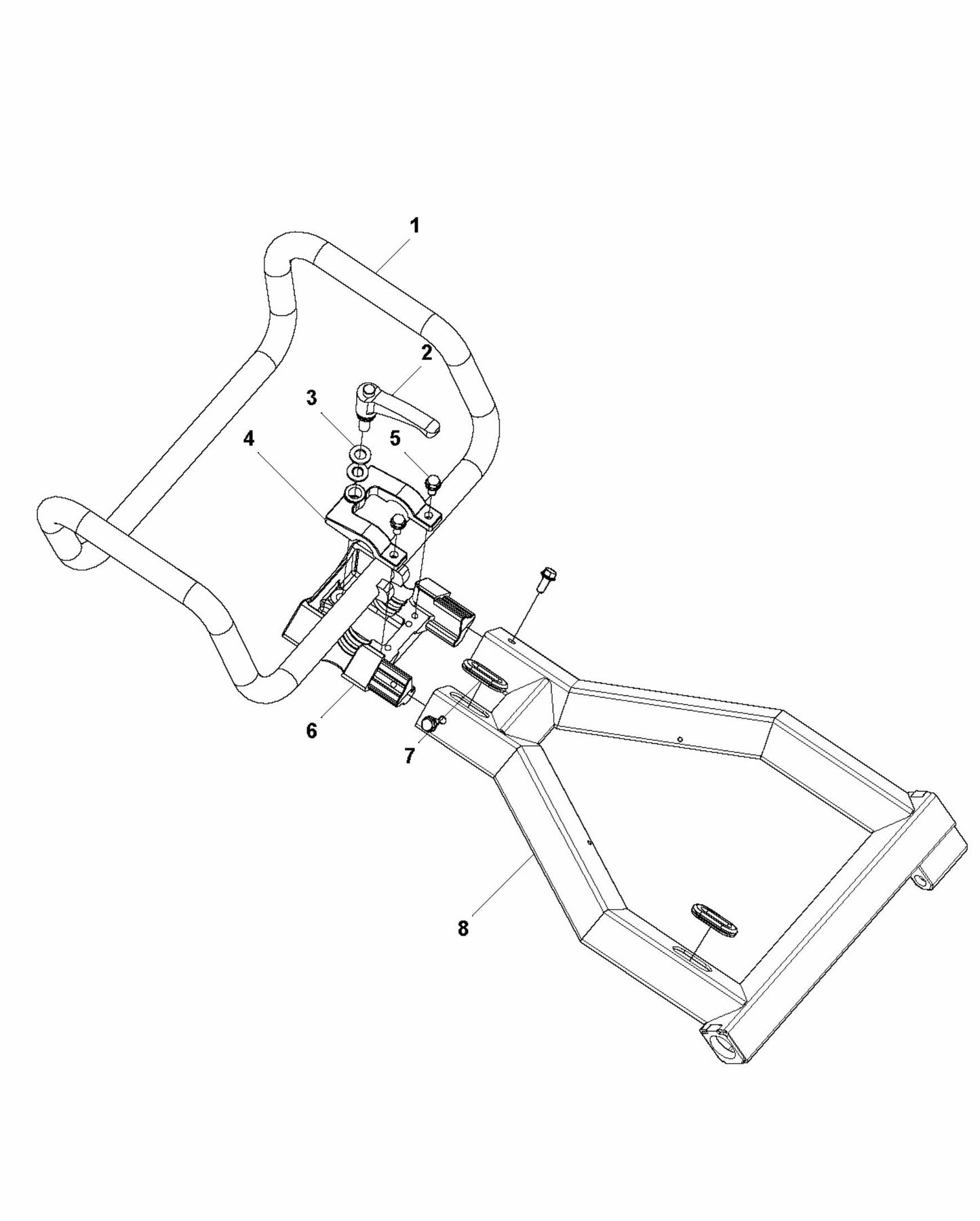 HTC T8 Handle Bar Assembly Parts