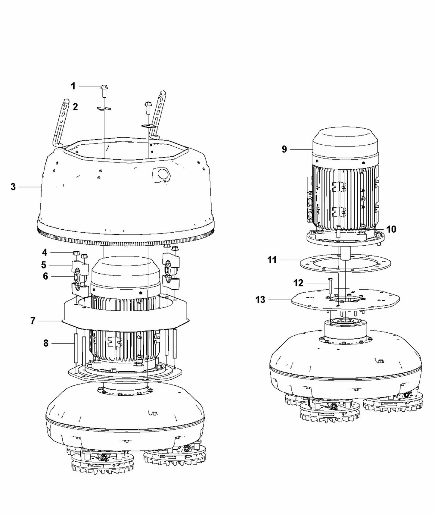 HTC T8 Motor And Cover Assembly Parts