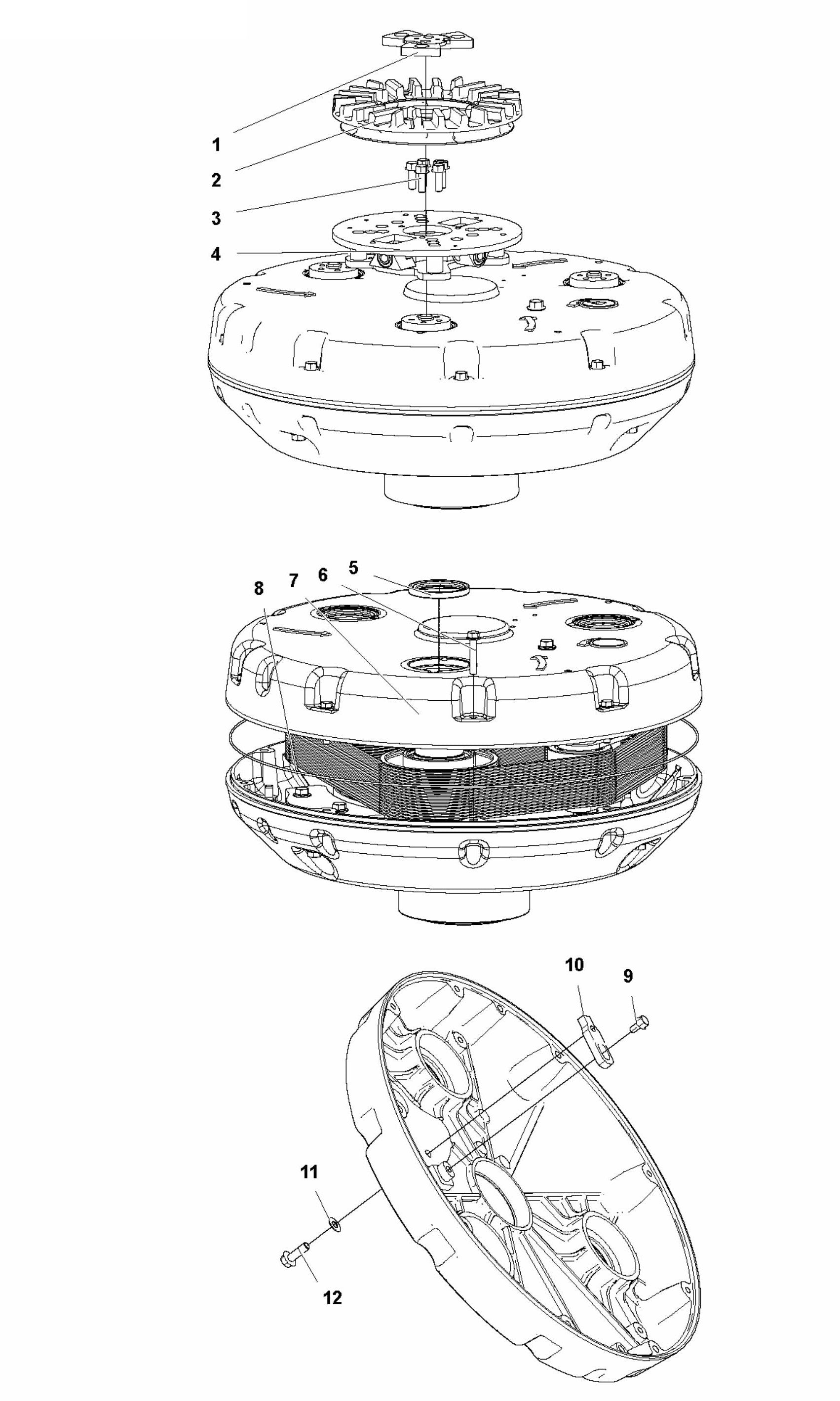 HTC T8 Grinding Head Lower Assembly Parts