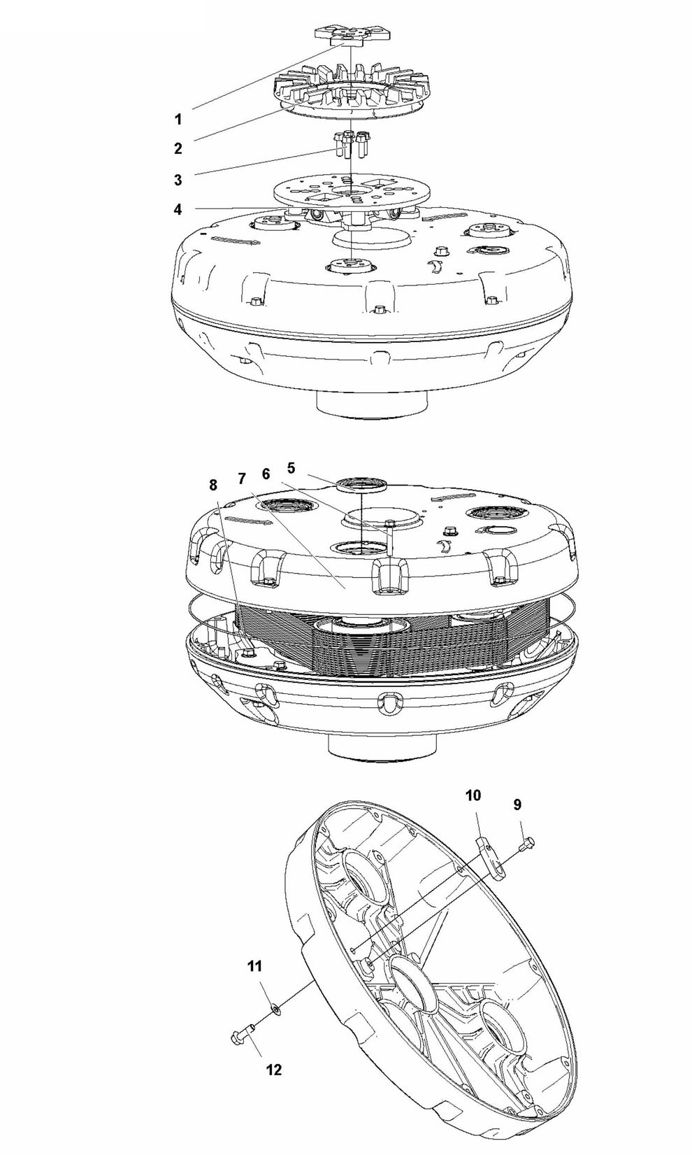 HTC T8 Grinding Head Lower Assembly Parts