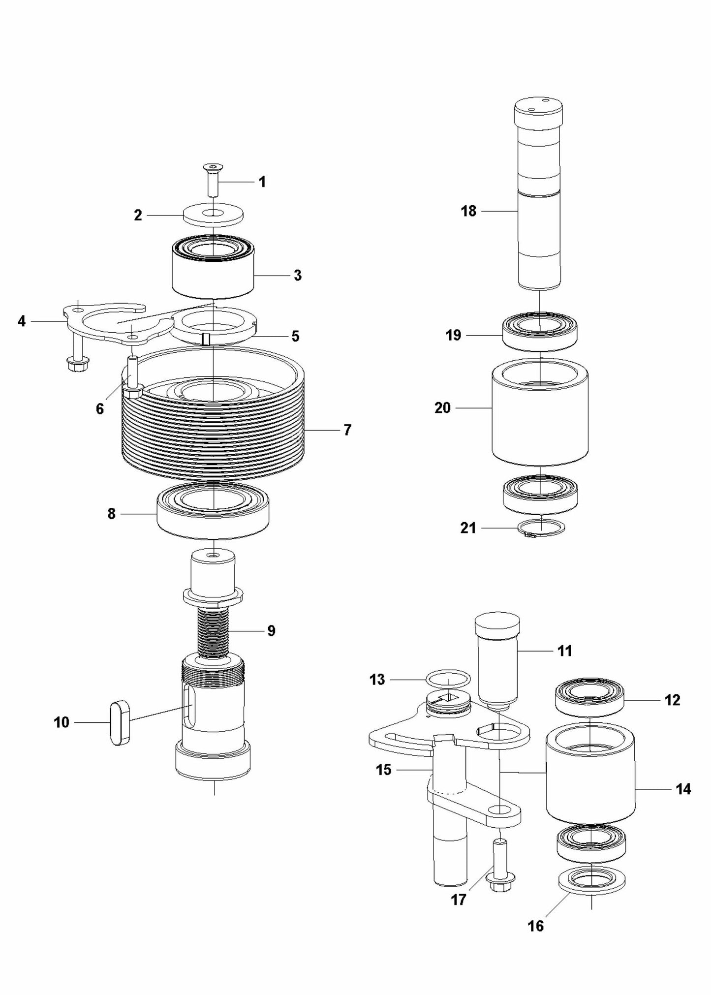 HTC T8 Idler Pulley Assembly Parts