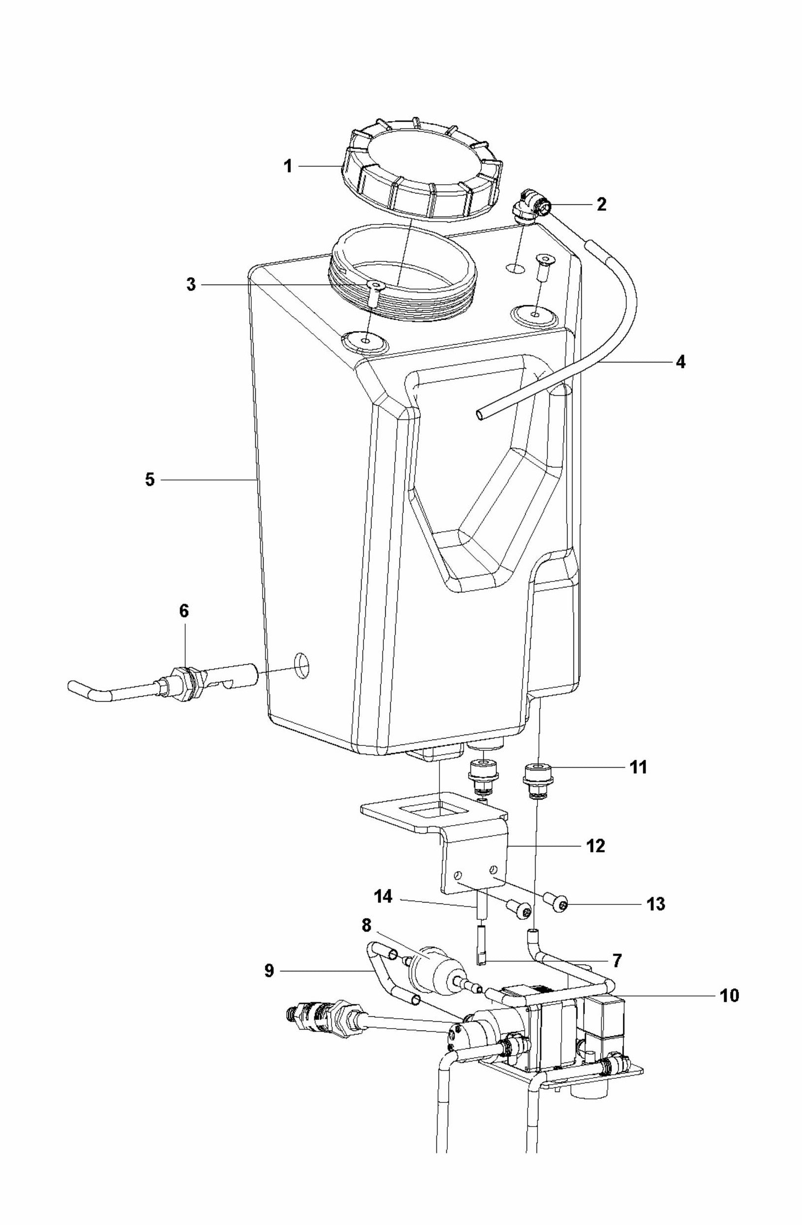 HTC T8 Water Tank Assembly Parts