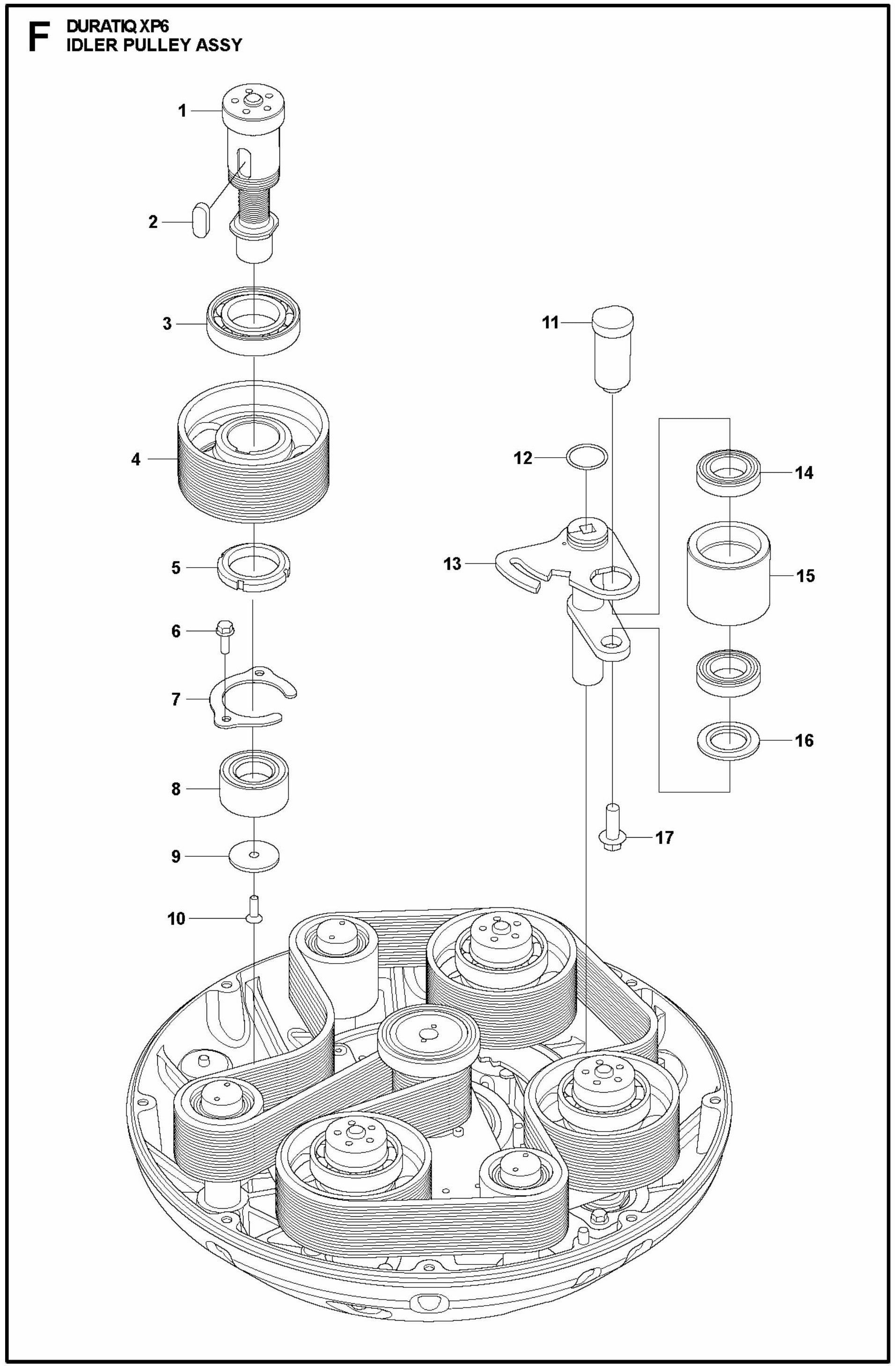 HTC XP6 Idler Pulley Assembly Parts