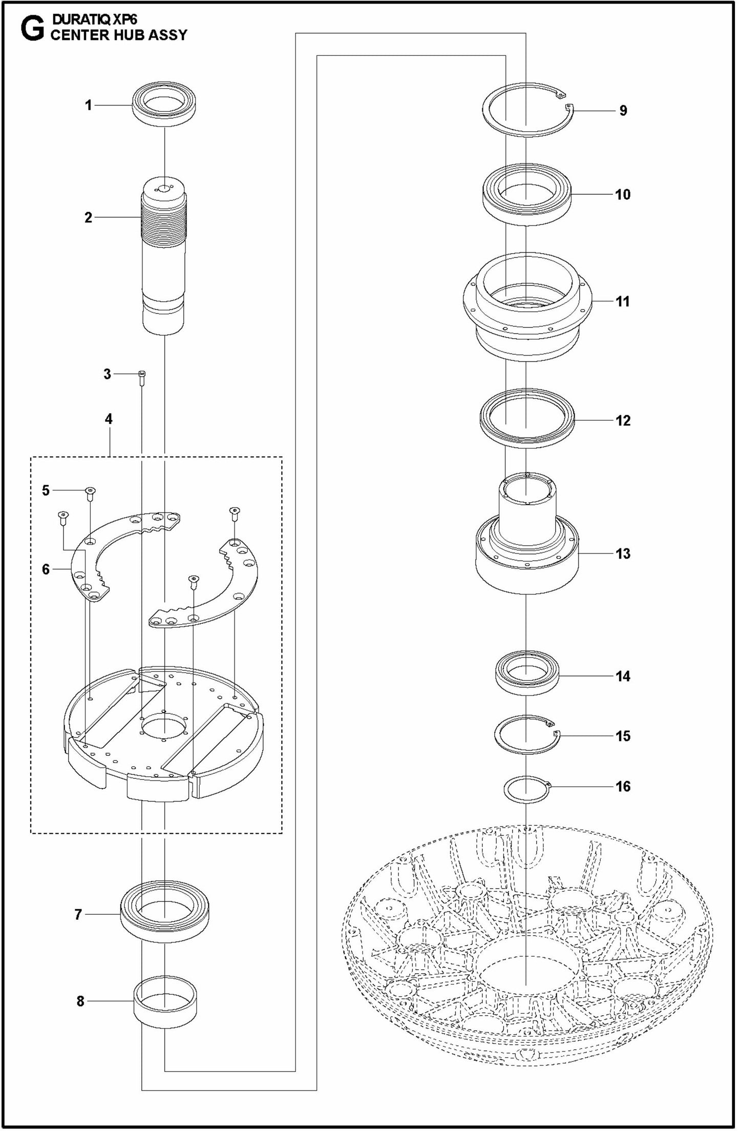 HTC XP6 Center Hub Assembly Parts