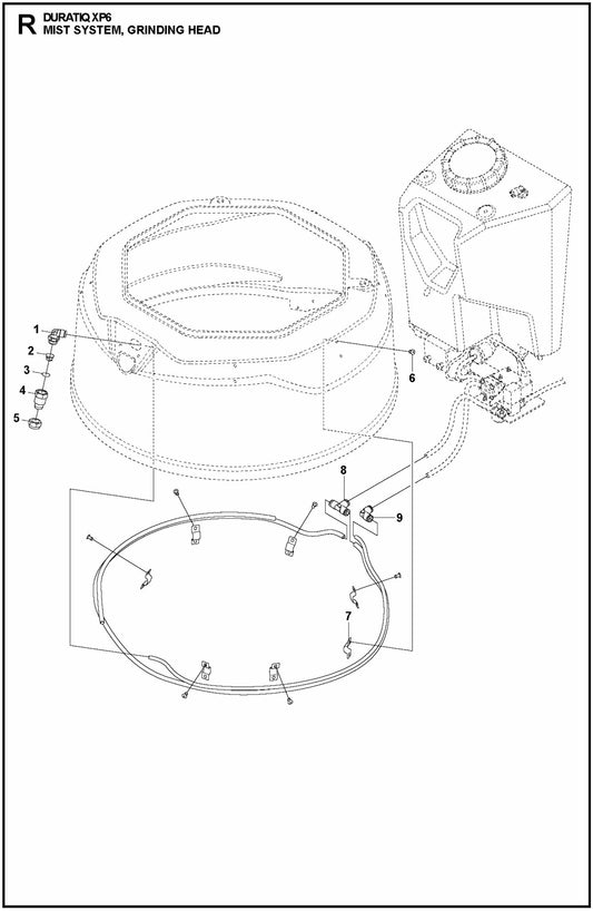 HTC XP6 Mist System, Grinding Head Assembly Parts
