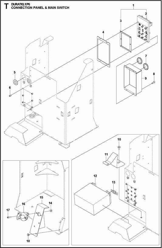 HTC XP6 Connection Panel and Main Switch Assembly Parts