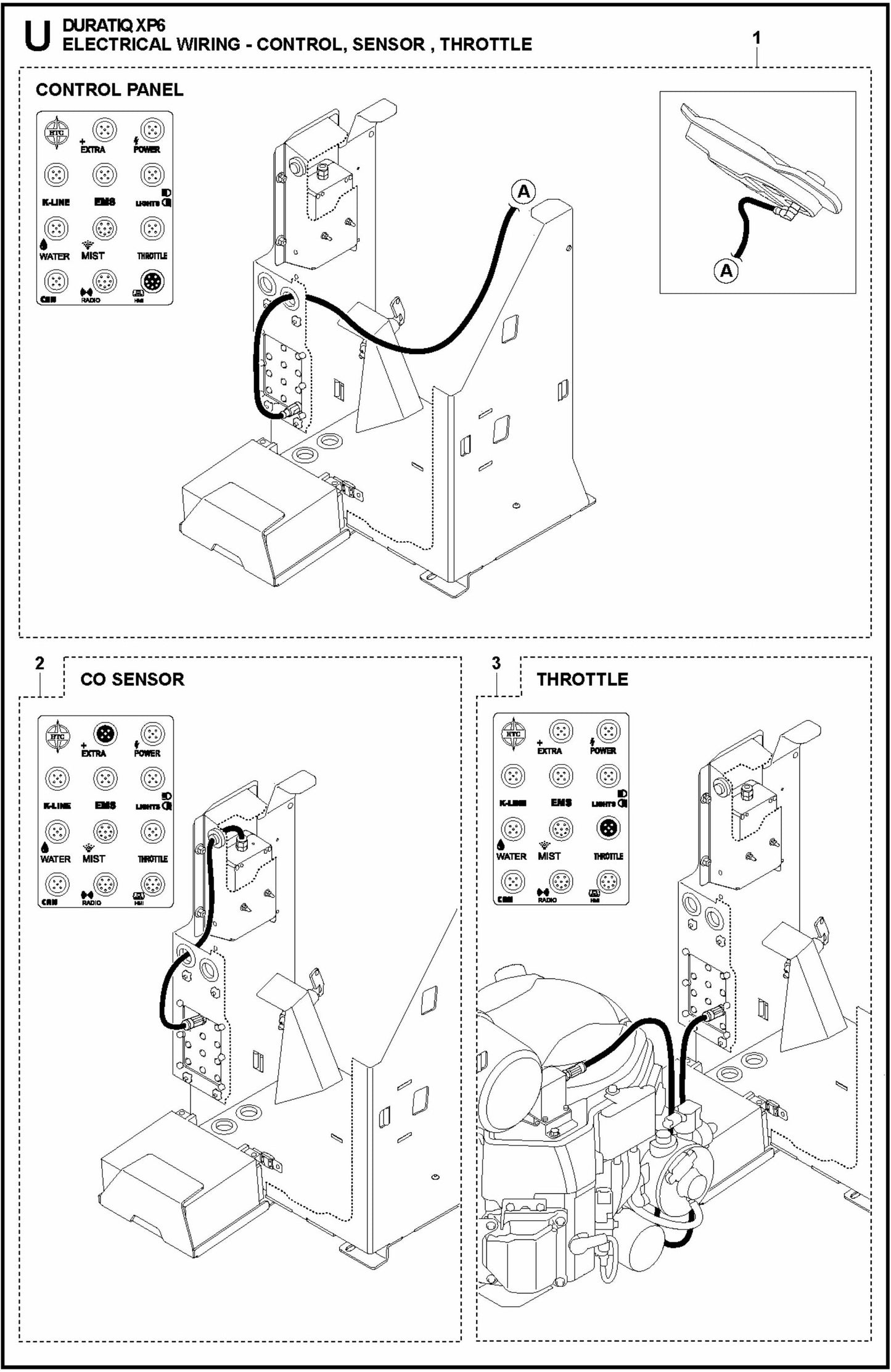 HTC XP6 Electrical Wiring-Control, Sensor, Throttle Assembly Parts