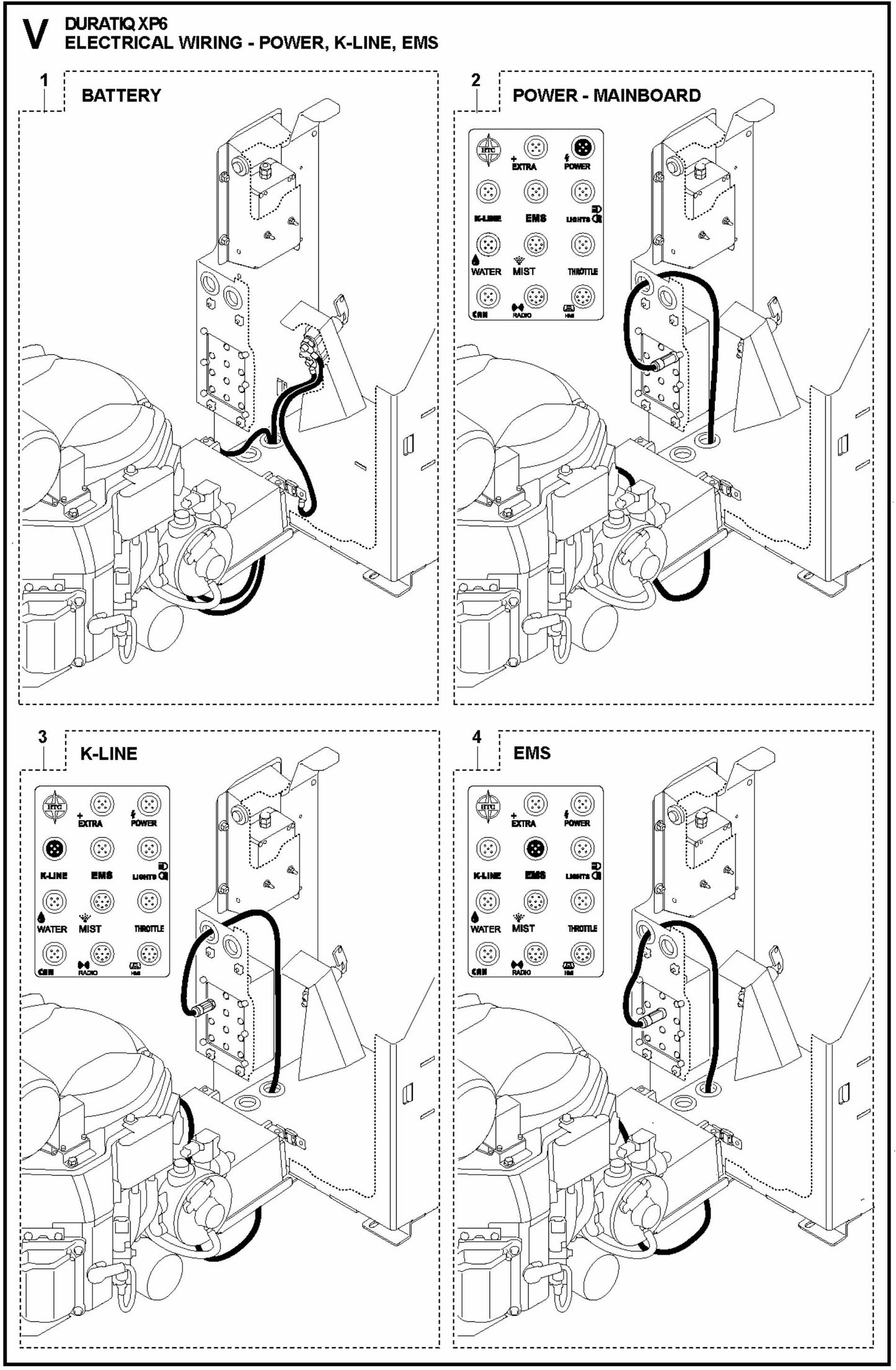 HTC XP6 Electrical Wiring-Power, K-Line, EMS Assembly Parts