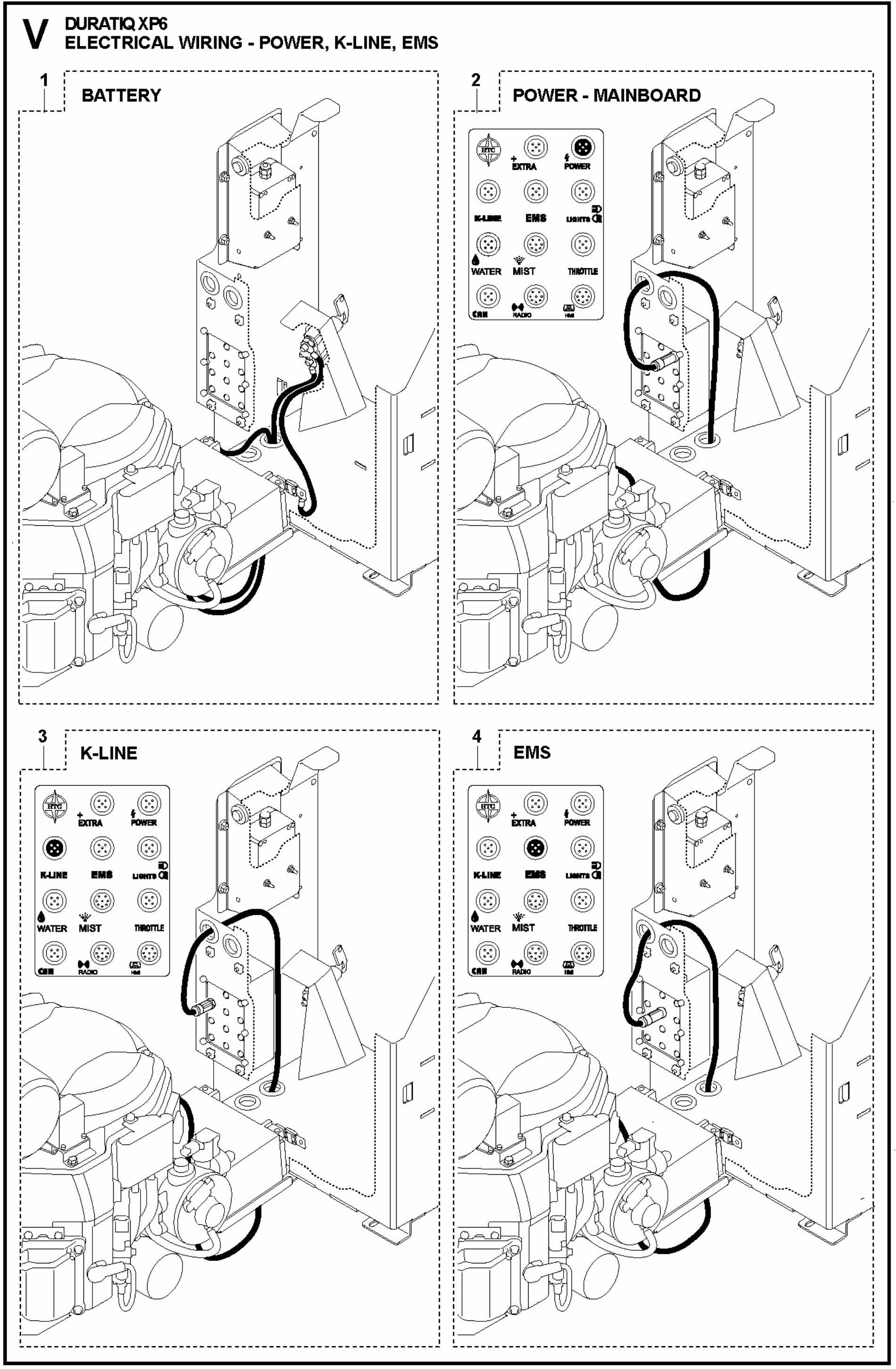 HTC XP6 Electrical Wiring-Power, K-Line, EMS Assembly Parts
