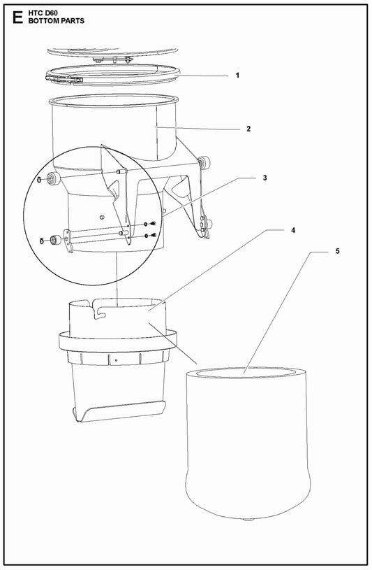 Bottom Parts For HTC D60 Parts By Husqvarna