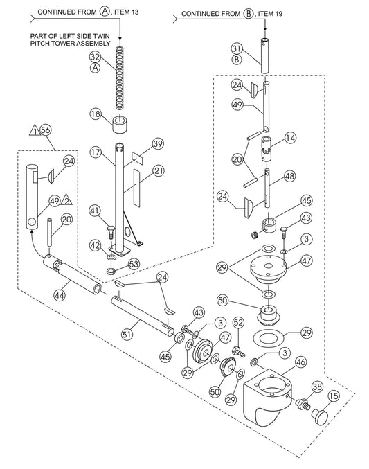 HTH-Series Left/Right Twin Pitch Assembly-2 Parts By Multiquip Whiteman