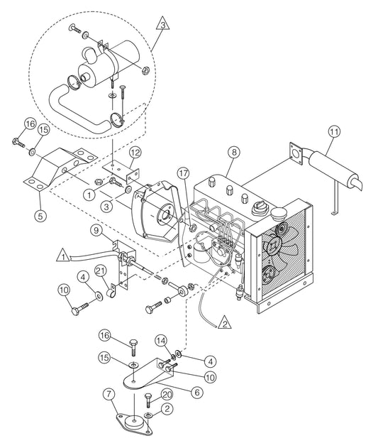 HTH-Series Engine (Kubota) Assembly-1 Parts By Multiquip Whiteman