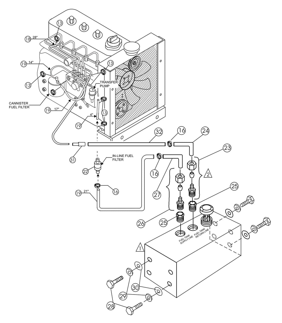 HTH-Series Engine (Kubota) Below S/N JG53027 Assembly Parts By Multiquip Whiteman