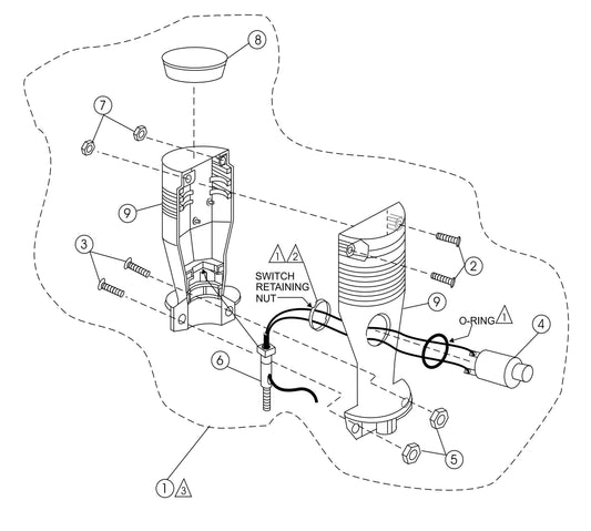 HTH-Series Handle (Left Side) Assembly Parts By Multiquip Whiteman