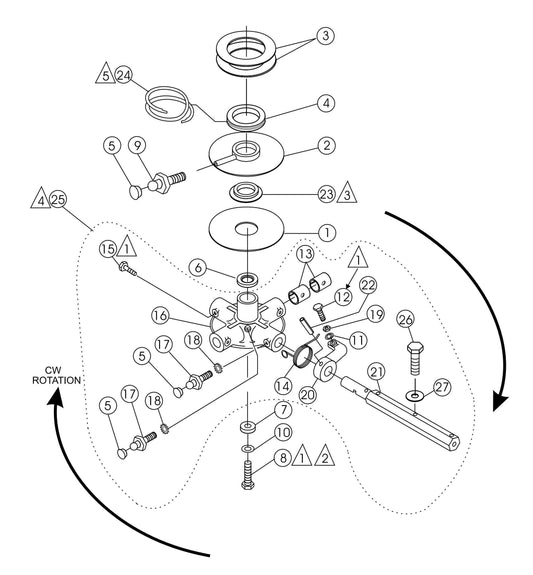 HTH-Series 4-Blade Spider (Left) Assembly Parts By Multiquip Whiteman