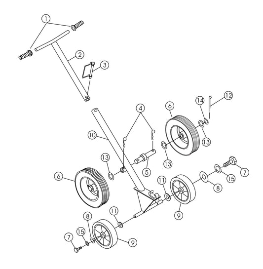 HTH-Series E-Z Mover And Lift Handle Assembly Parts By Multiquip Whiteman